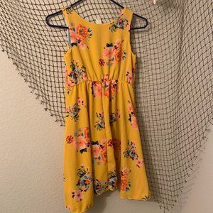 Orange Floral Print Kahn Lucas Girls Dress Size 12